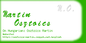 martin osztoics business card